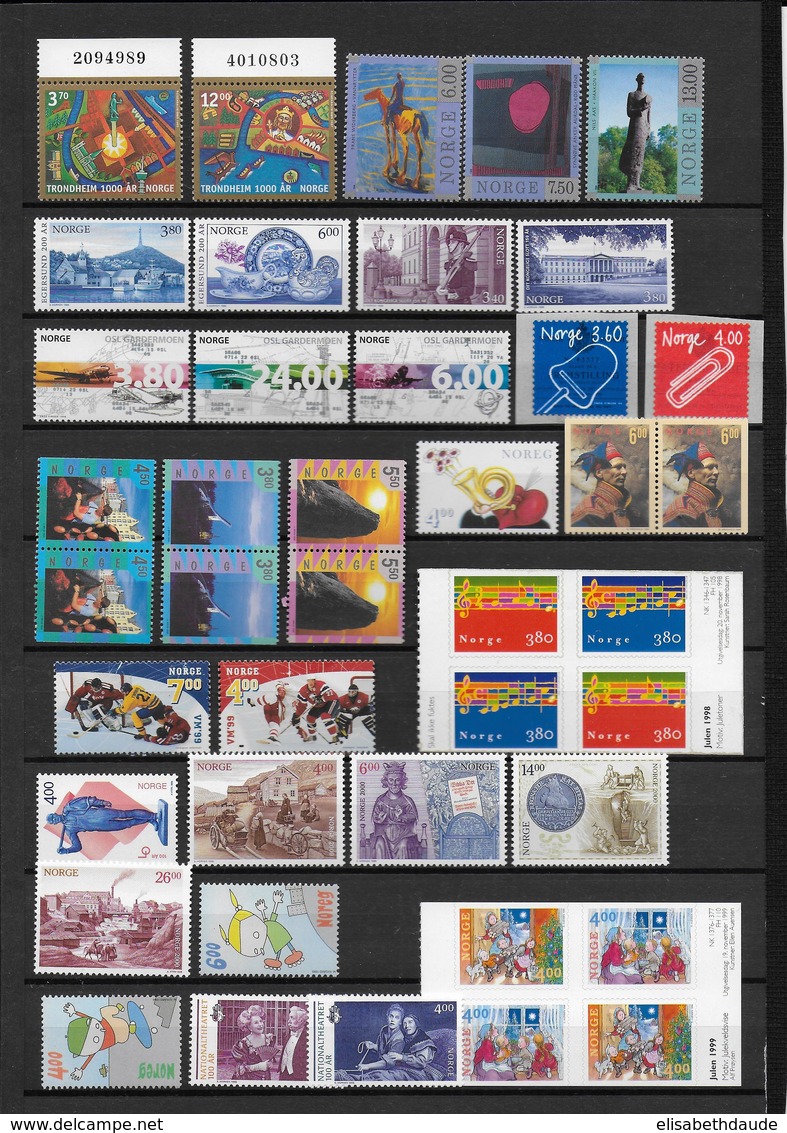 NORVEGE - COLLECTIONS ANNEES 96/99  **/MNH - COTE YVERT = 212 EUR. - 3 SCANS - Collections