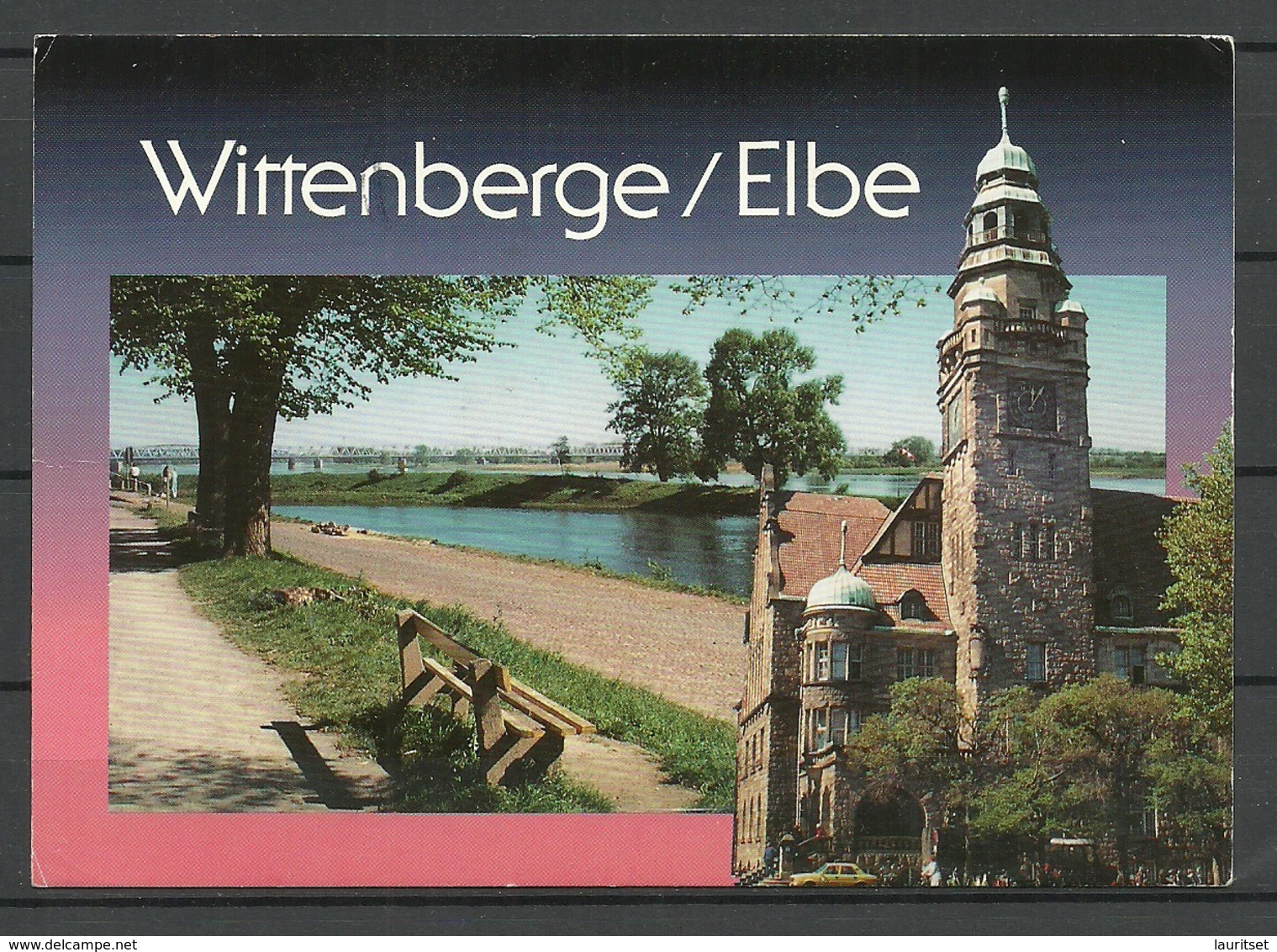 Deutschland Ansichtskarte WITTENBERGE / Elbe Hafen & Rathaus - Wittenberge