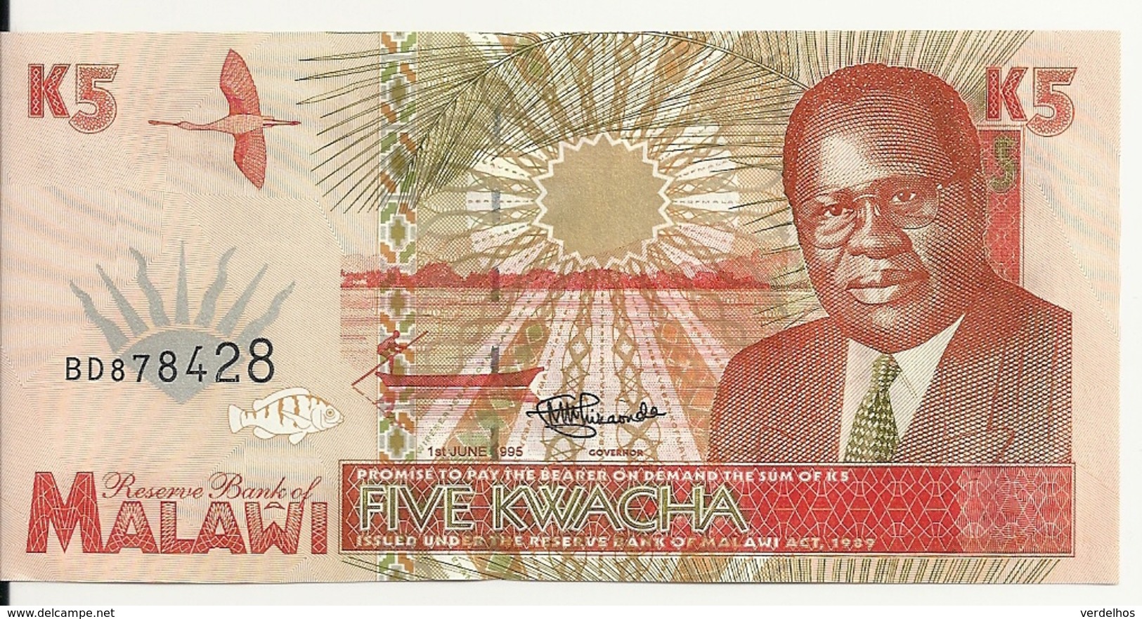 MALAWI 5 KWACHA 1995 UNC P 30 - Malawi