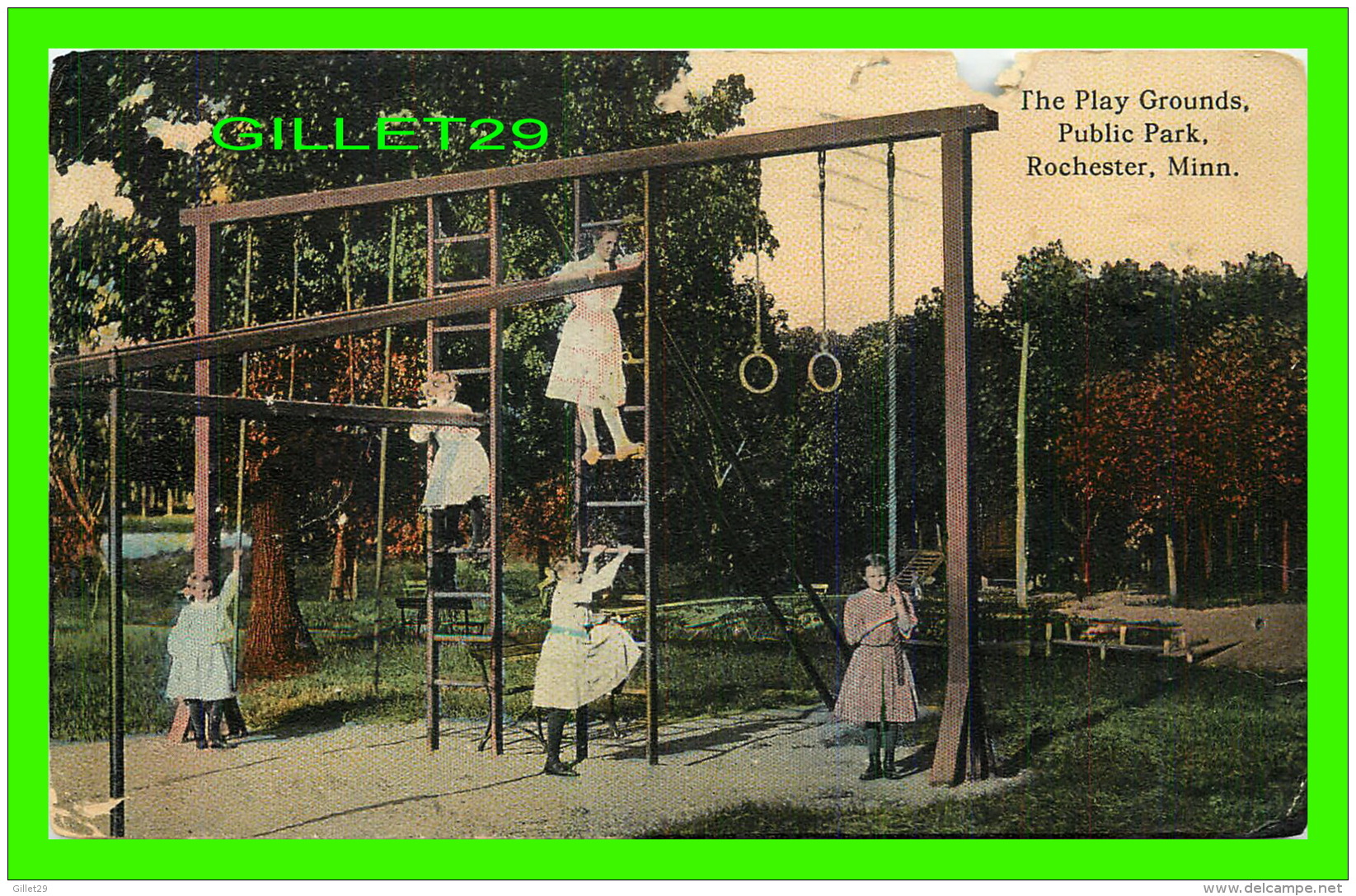 ROCHESTER, MN - THE PLAY GROUNDS, PUBLIC PARK - TRAVEL IN 1919 - ANIMATED WITH KIDS - BLOOM BROS CO - - Rochester