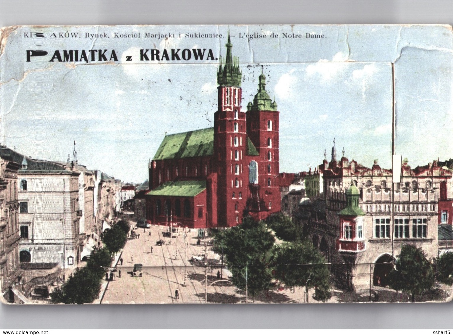 PAMIATKA KRAKOWA Lepoprello Postcard With 10 Pictures Sent 1935 - Polen