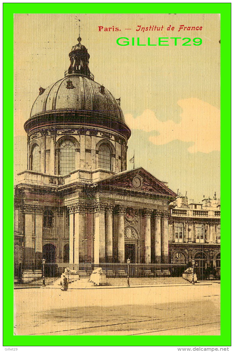 PARIS (75) - INSTITUT DE FRANCE - ANIMÉE -  DOS 3/4 - - Other Monuments