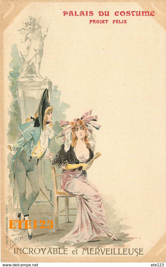 14 cartes - Palais du costume - Mode - Femme - illustrateur Japhes - expo 1900 - projet FÉLIX - Vénitienne - Camargo -
