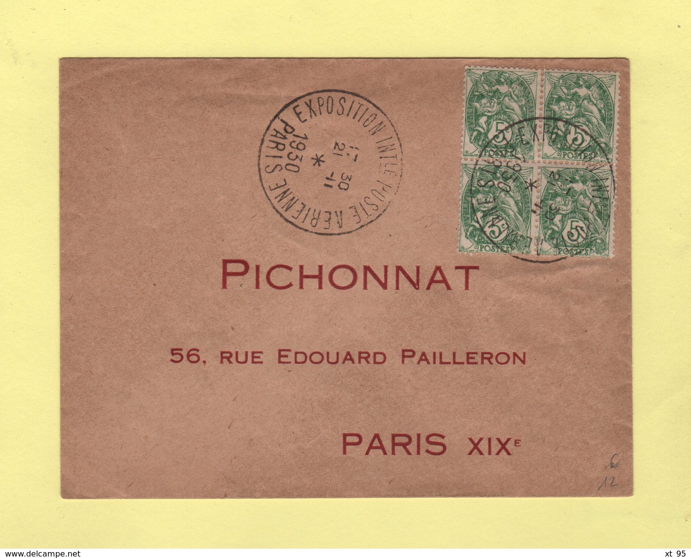 Type Blanc - Paris - Exposition Internationale Poste Aerienne - 21-11-1930 - 1877-1920: Période Semi Moderne