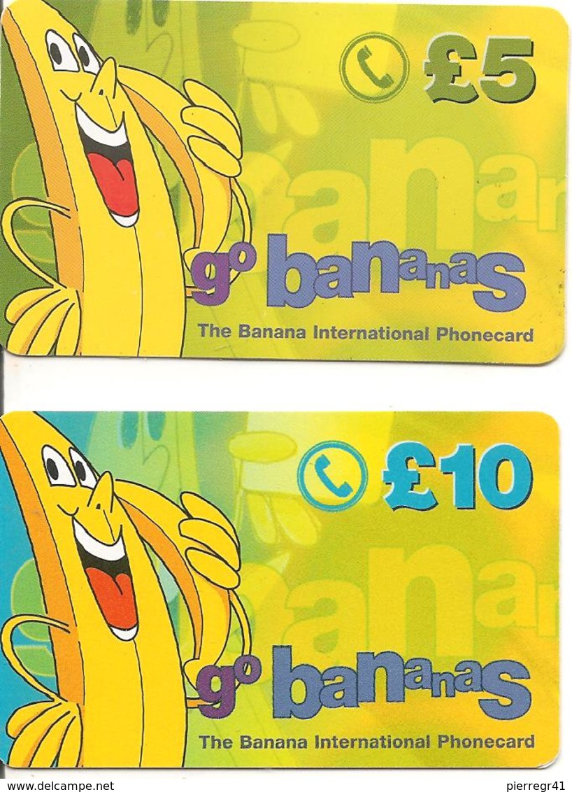 2-CARTES+PREPAYEE-GB-5£-10£-GO BANANAS-Plastic Epais- TBE- - Autres & Non Classés