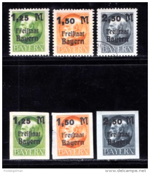 BAYERN, 1919, Unused Stamp(s) , Ludwig II,   M174-176,  Scan 15169, 6 Values, - Other & Unclassified