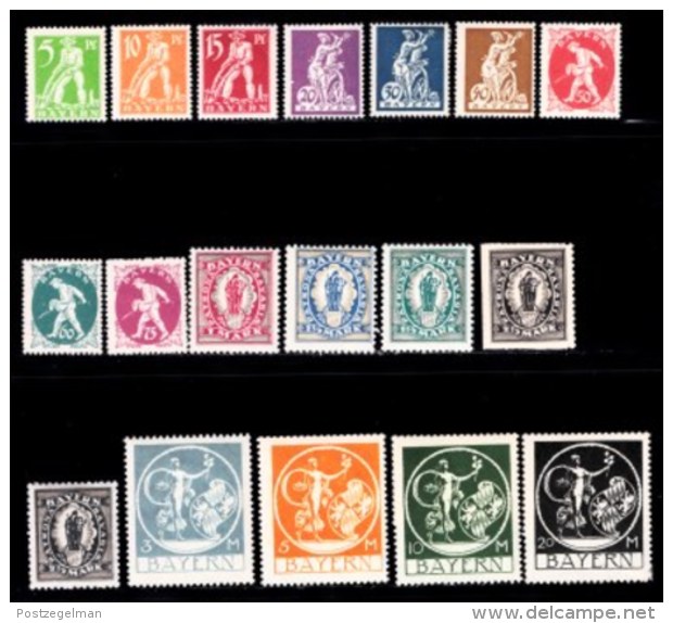 BAYERN, 1920, Unused Stamp(s) , Various Motives,   M178-195,  Scan 15170, 18 Values,  Cpl. - Other & Unclassified