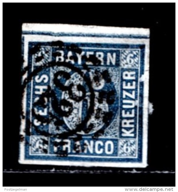 BAYERN, 1862, Used Stamp(s) , Number Stamps   M8,  Scan 15177, 6Kr Blue, - Other & Unclassified