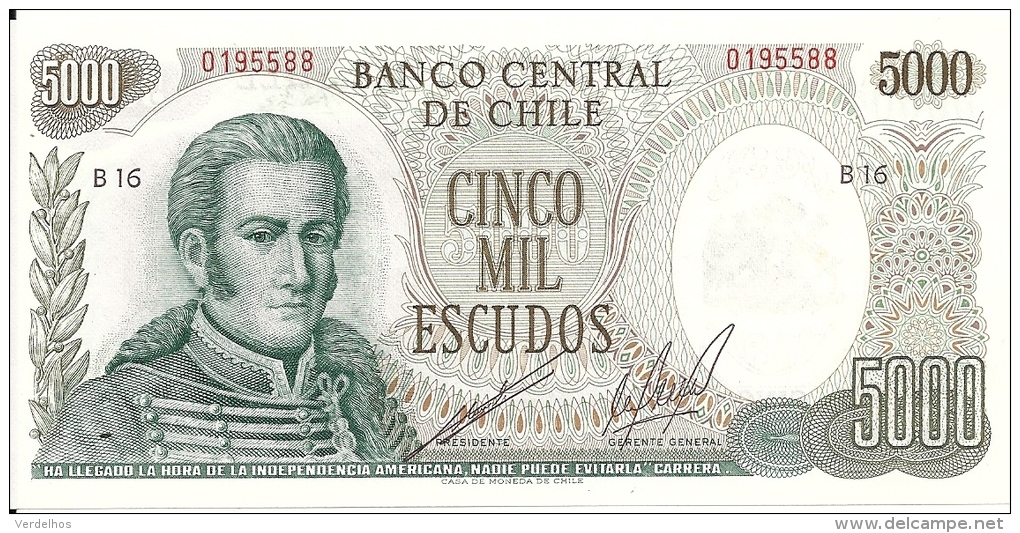 CHILI 5000 ESCUDOS ND UNC P 147 B - Chili