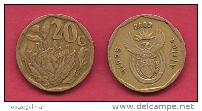 SOUTH AFRICA, 2002, 3 Off Nicely Used Coins 20 Cent C2098 - Zuid-Afrika