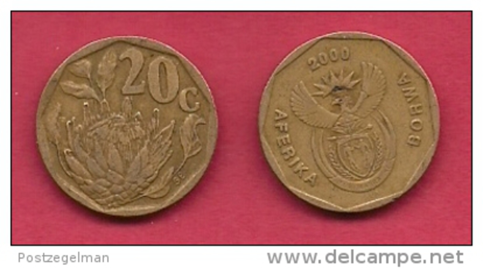 SOUTH AFRICA, 2000, 3 Off Nicely Used Coins 20 Cent C2096 - Zuid-Afrika