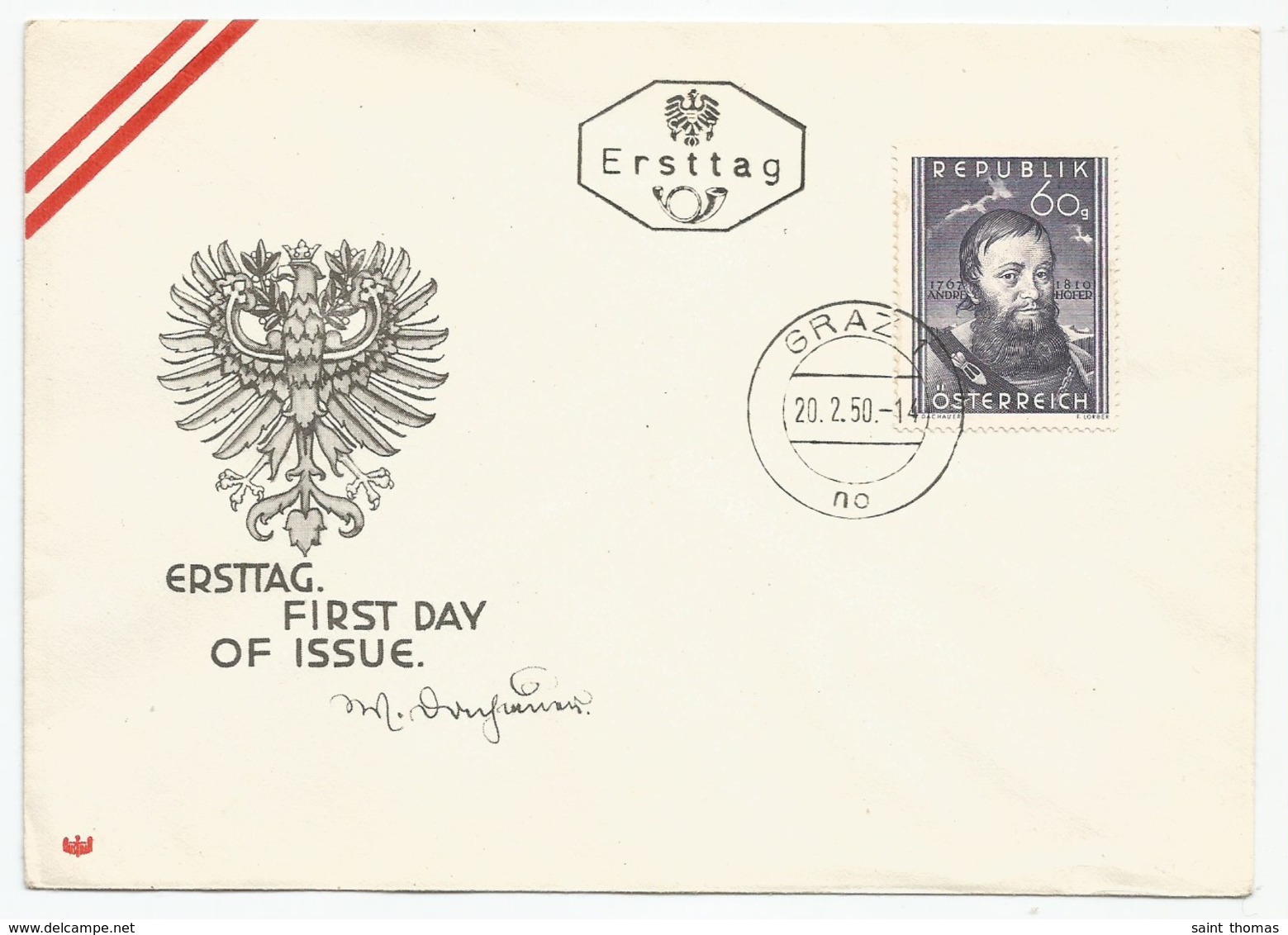 Österreich Austria ANK 961 Used On Commemorative Cover / FDC 1950 - FDC