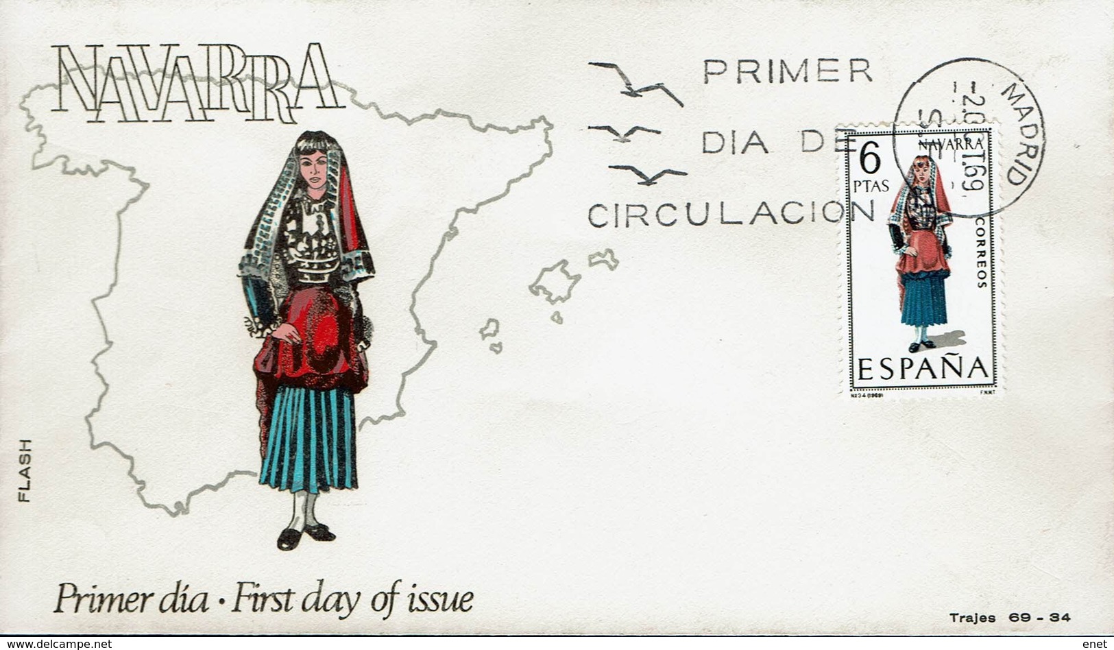 Spanien Espana Spain 1969 - Trachten: Navarra - MiNr 1831 FDC - Disfraces