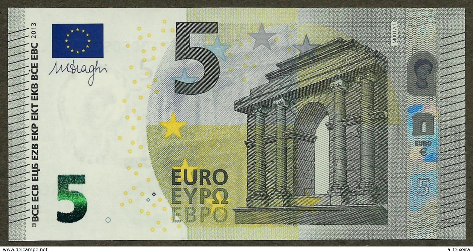 Portugal - 5 Euro - M001 A1 - MA0050985XXX - Draghi - UNC - 5 Euro