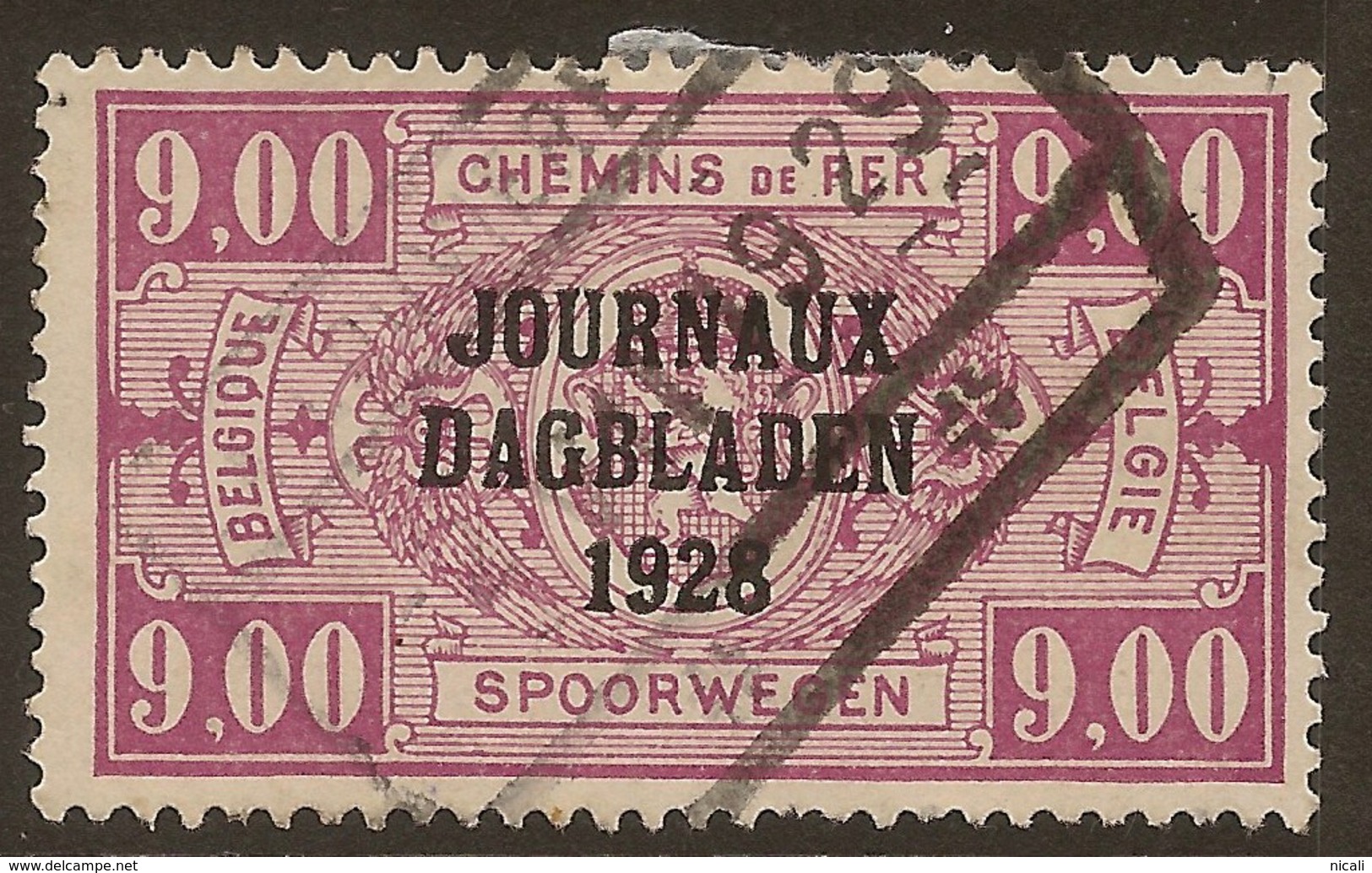 BELGIUM 1928 9f Newspaper Stamp SG N458 U #JU262 - Periódicos [JO]
