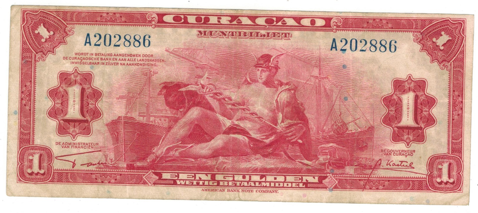 Curacao, 1 Dollar 1942. VF. P-35a. - Netherlands Antilles (...-1986)