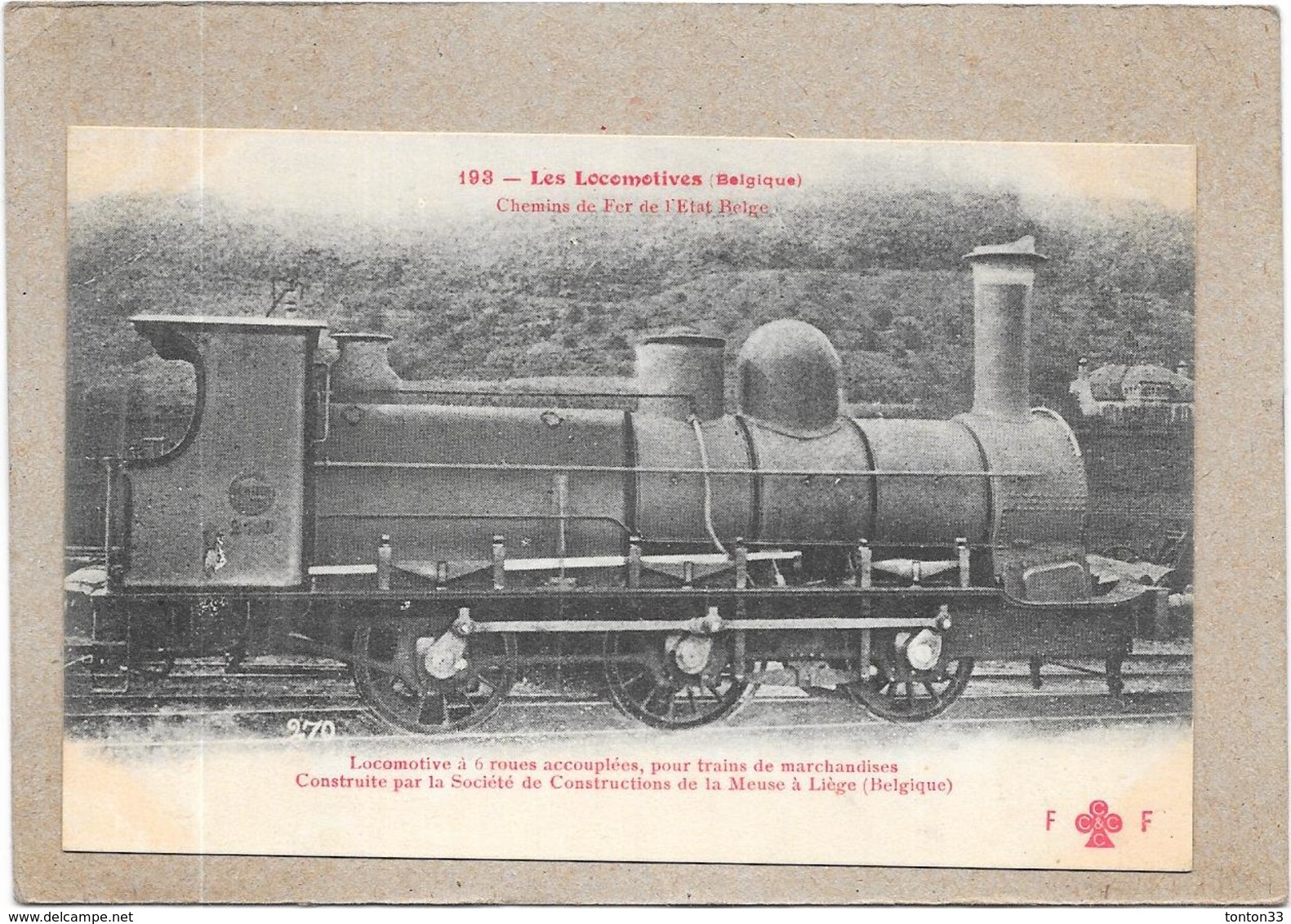 BELGIQUE  - LES LOCOMOTIVES - Chemin De Fer De L'Etat Belge - Locomotive à 6 Roues Accouplées  - DELC1 - - Collections & Lots