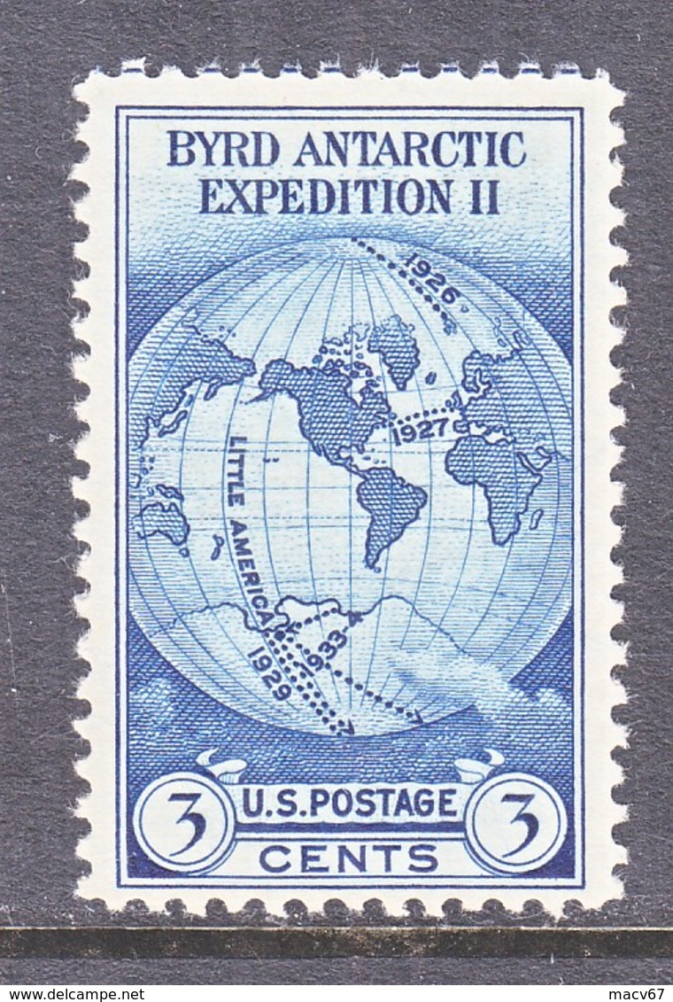 U.S.  753   *  BYRD  ANTARCTIC  EXPEDITION   SPECIAL  PRINTING   Issued No Gum. - Unused Stamps