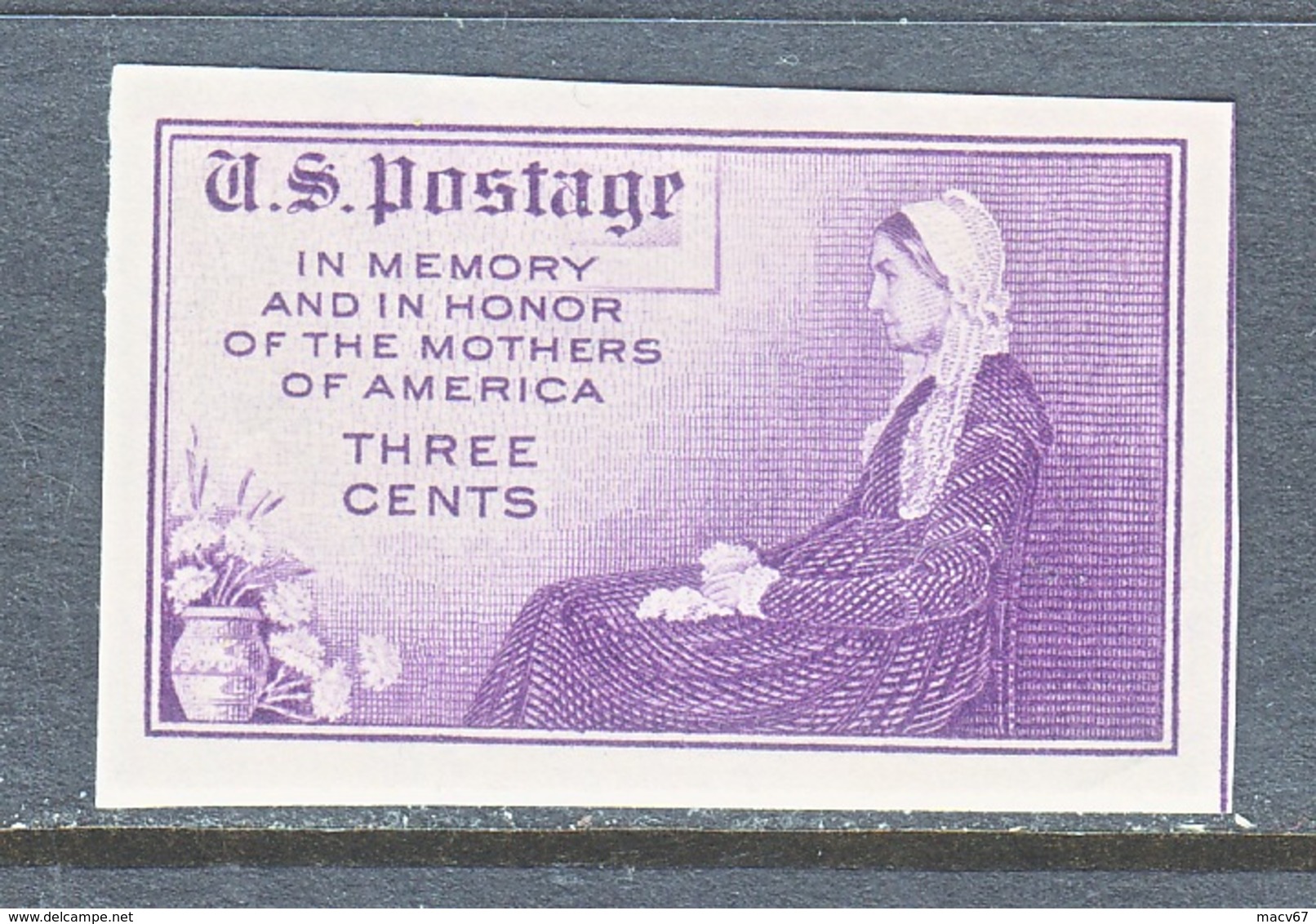 U.S.  754   *  MOTHERS OF AMERICA   SPECIAL  PRINTING   Issued No Gum. - Unused Stamps