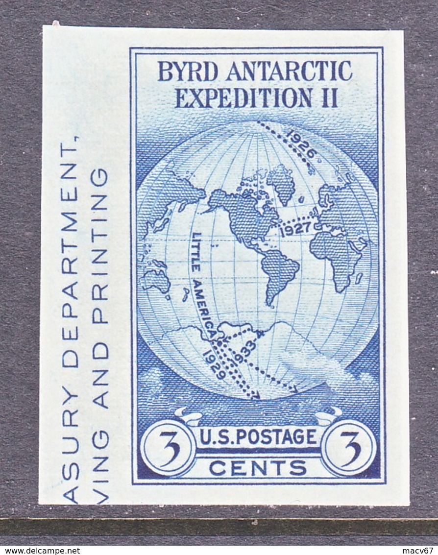 U.S.  768   *  BYRD's POLAR    SPECIAL  PRINTING   Issued No Gum. - Unused Stamps