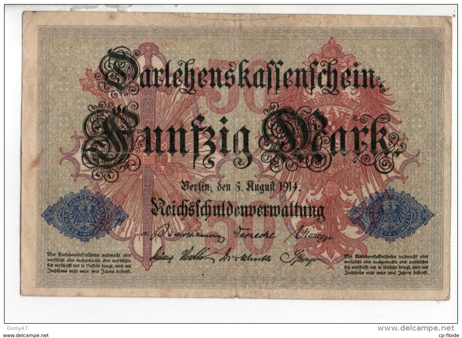 ALLEMAGNE . 50 MARK TYPE 1914 - Réf. N°10768 - - 50 Mark