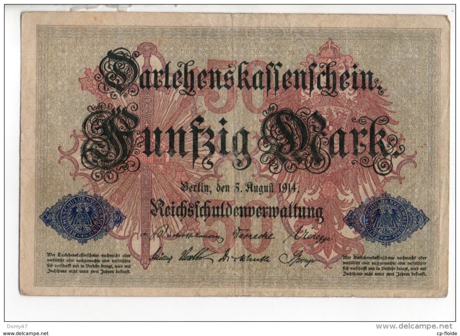 ALLEMAGNE . 50 MARK TYPE 1914 - Réf. N°10764 - - 50 Mark