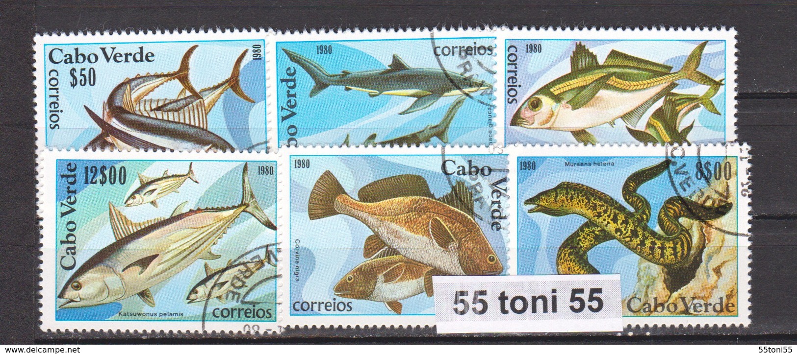 1980 Fauna – POISSONS, FISH , FISCHE 6v.-used/oblitere (O) CABO VERDE - Cap Vert