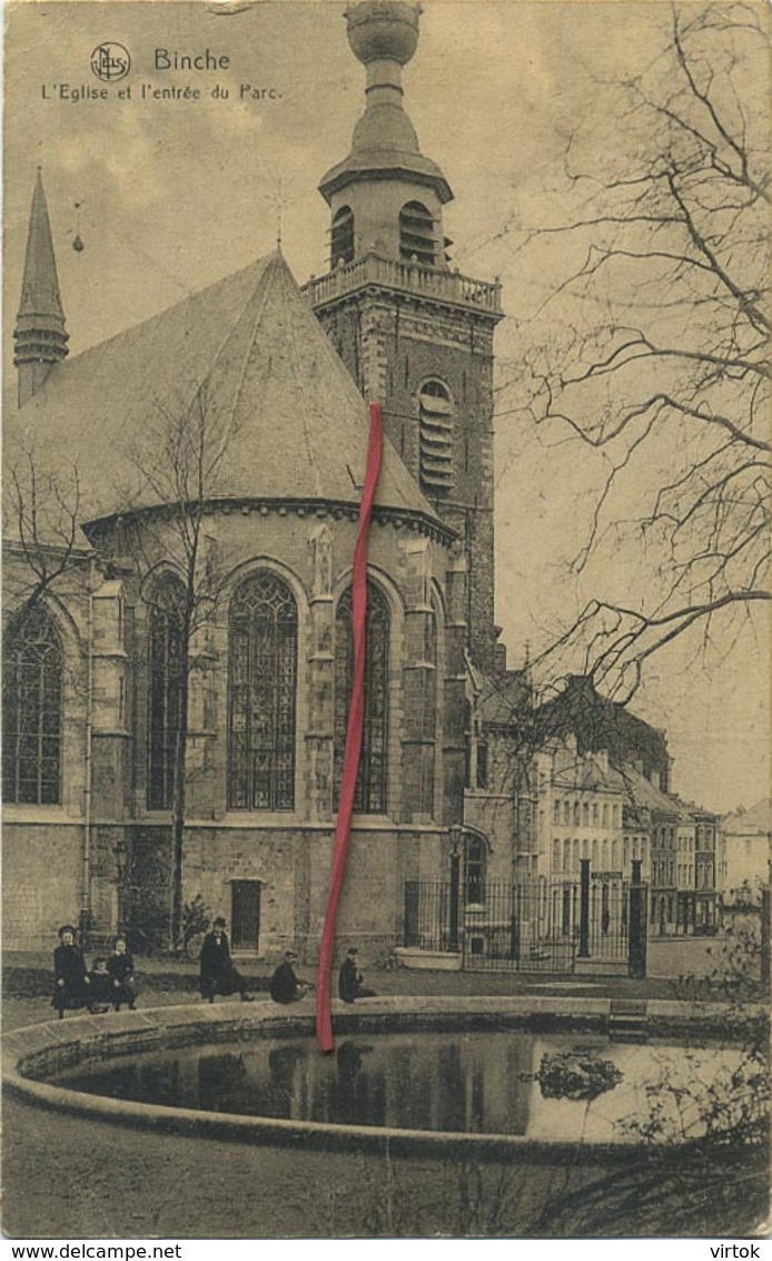 Binche :  L'église Et L' Entrée Du Parc  ( Ecrit Avec Timbre ) - Binche