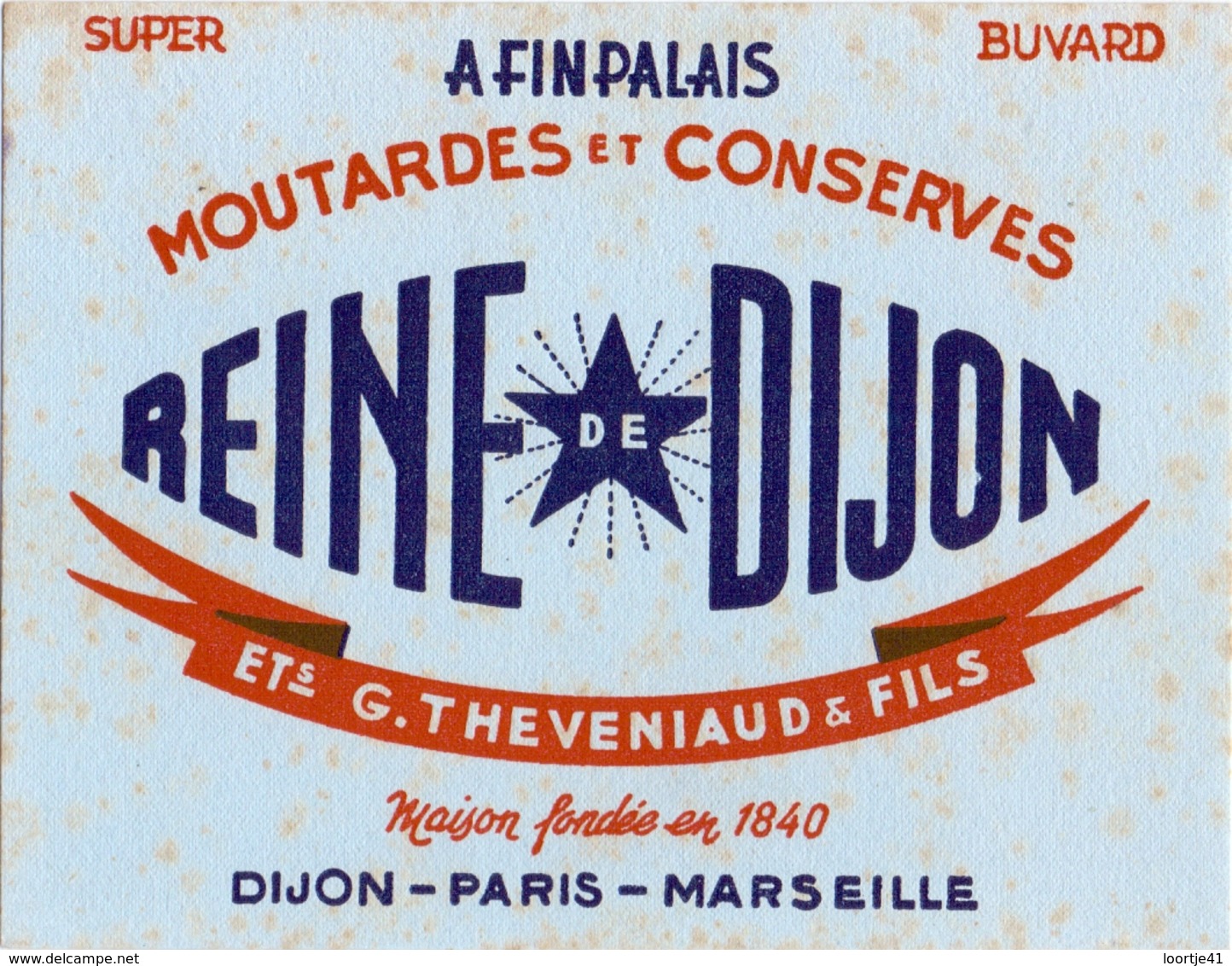 Vloeipapier Buvard - Moutarde Mosterd - Reine De Dijon - Ets G. Theveniaud & Fils - Moutardes