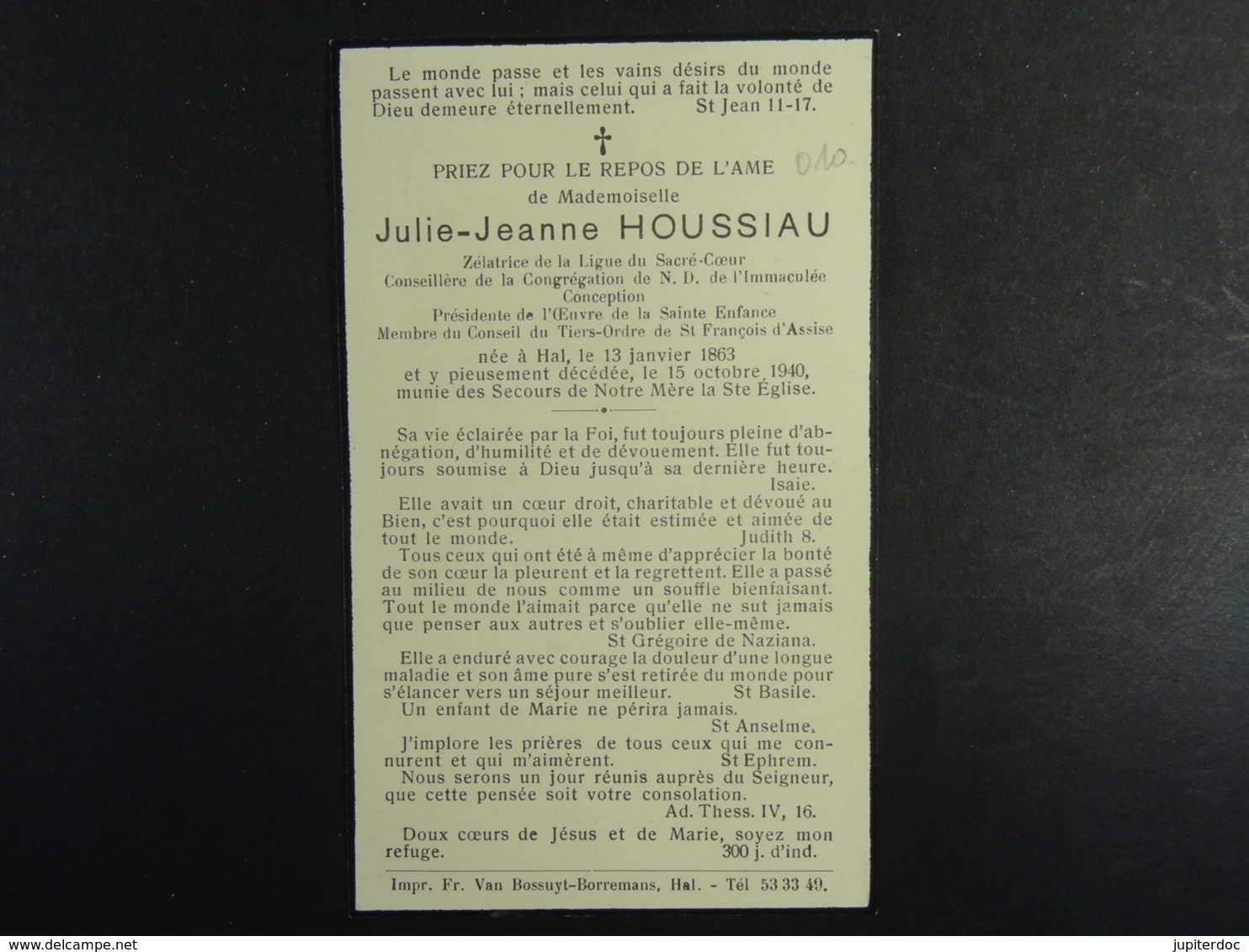 Julie Houssiau Hal 1863 1940 /010/ - Images Religieuses