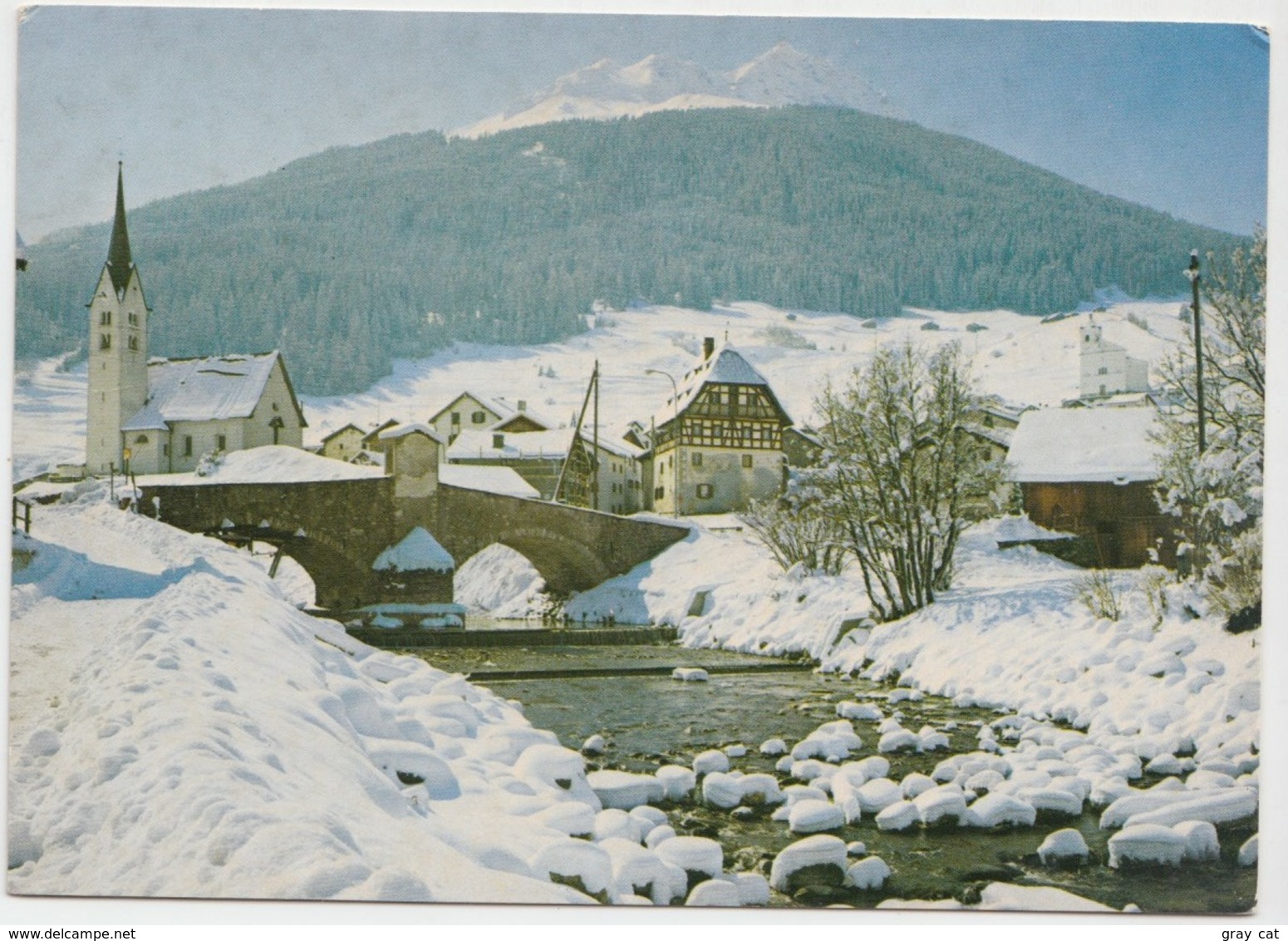 SAVOGNIN, Partie An Der Julia Mit Blick Gegen Arblatsch, Switzerland, 1987 Used Postcard [21793] - Savognin