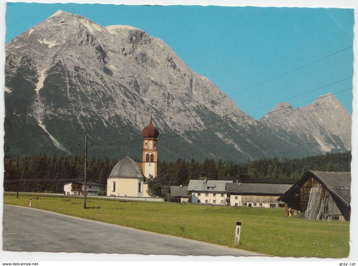 Leutasch, Kirchplatzl Gegen Hohe Munde, 2662 M, Tirol, Austria, 1983 Used Postcard [21798] - Leutasch