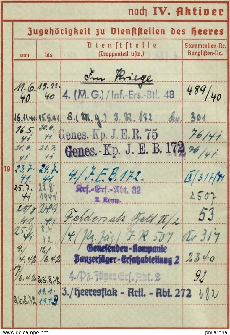 Wehrpaß, Gefreiter Mit Schreiben über Heldentod1943 - Besetzungen 1938-45