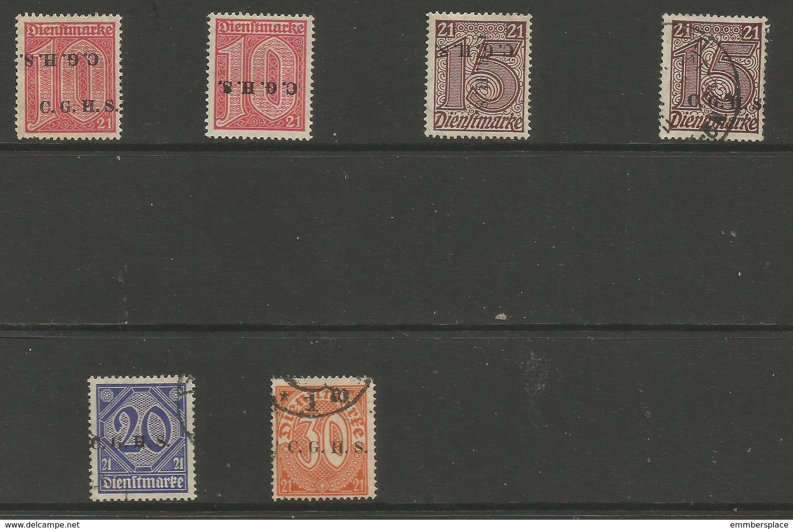 Upper Silesia - 1920 Officials (double, Inverted & Standard O/prints) MH * And Used - Silesia