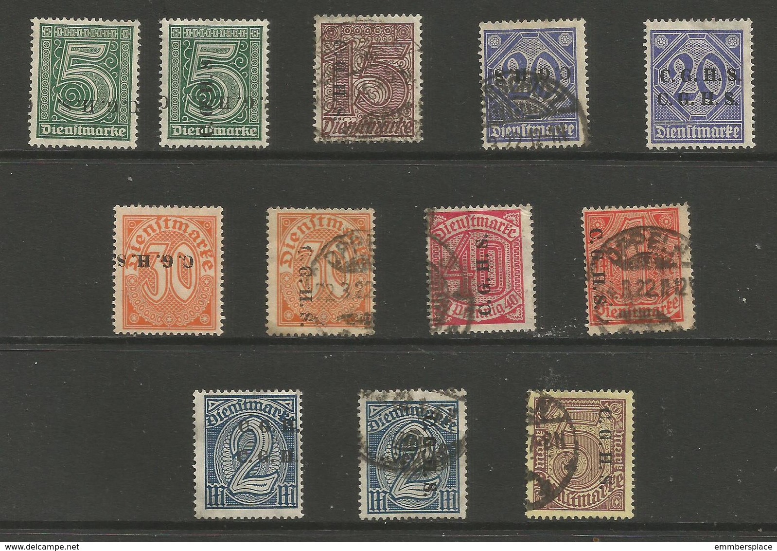 Upper Silesia - 1920-2 Officials (double, Inverted, Horizontal Etc  O/prints) Mainly Used - Silesia