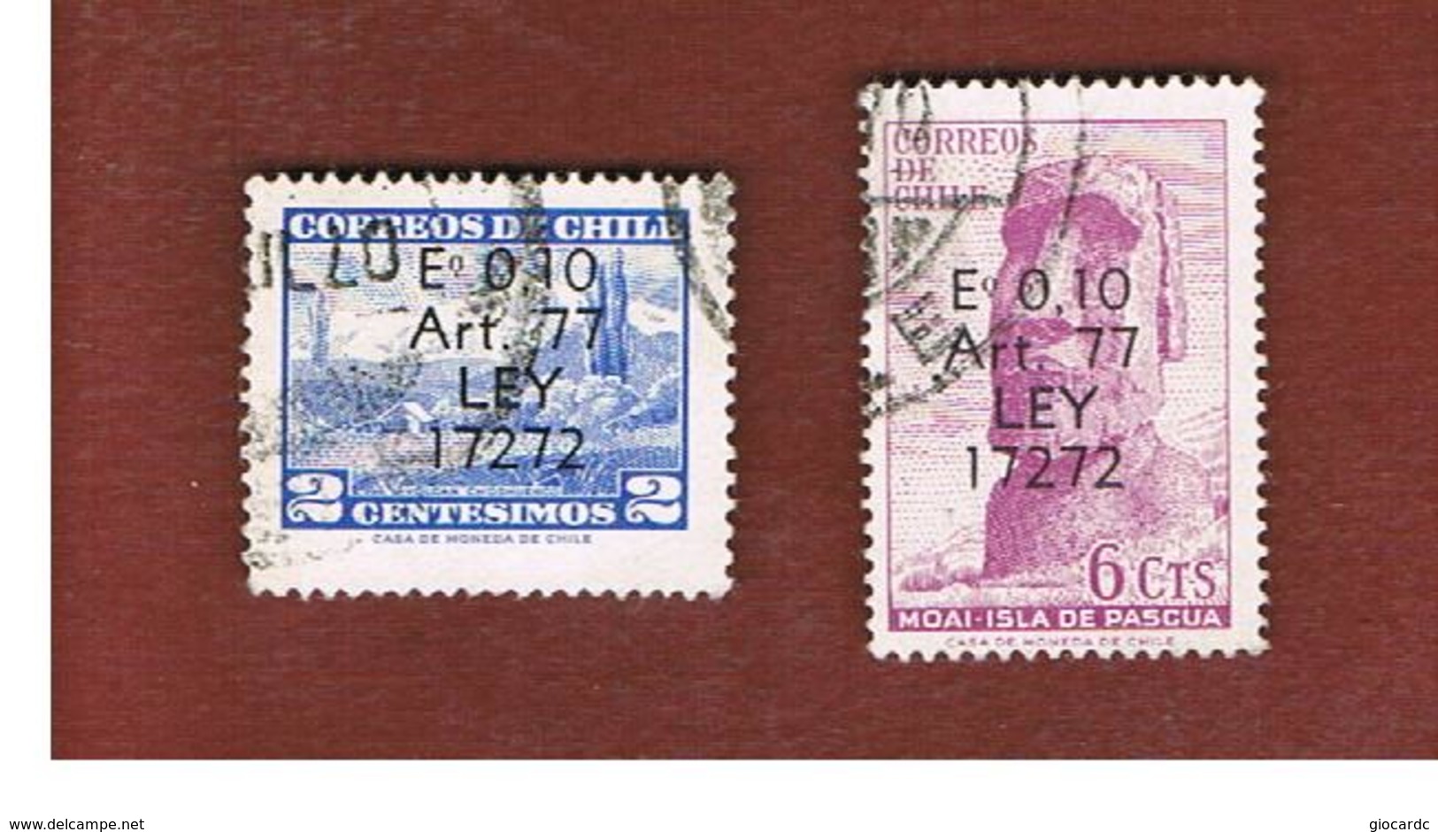 CILE (CHILE)  -   TAX STAMPS SG T638.639  -    1970 2 STAMPS OVERPRINTED    -     USED ° - Cile