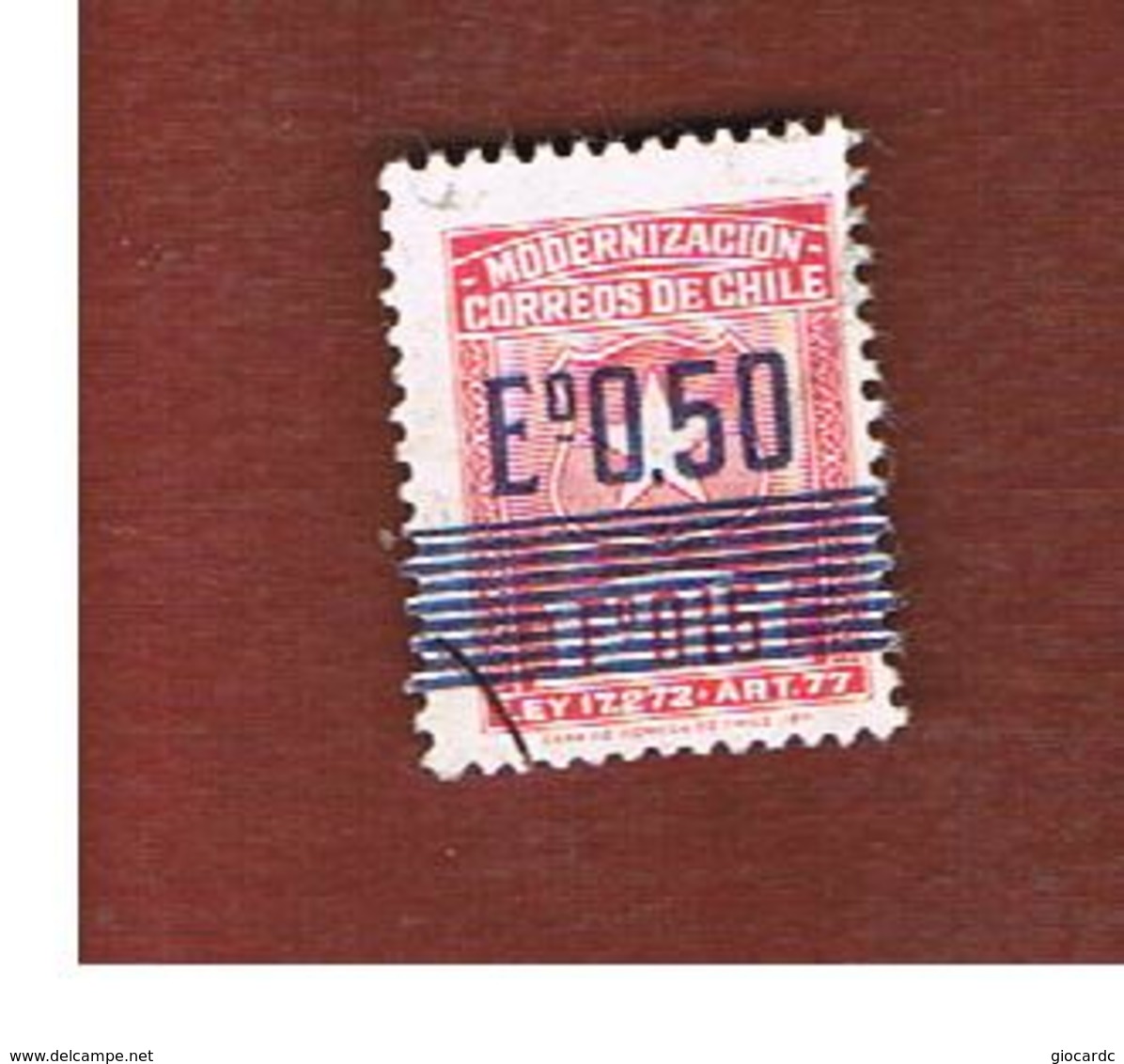 CILE (CHILE)  -   TAX STAMPS SG T675  -    1971  POSTAL MODERNIZATION (OVERPRINTED)   -     USED ° - Cile