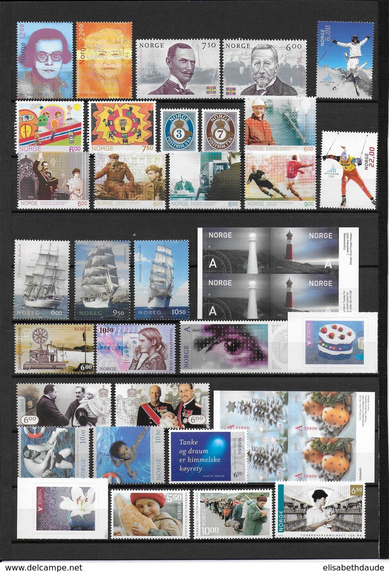 NORVEGE - COLLECTIONS ANNEES 2003/8  **/MNH - COTE YVERT = 526 EUR. - 5 SCANS - Collections