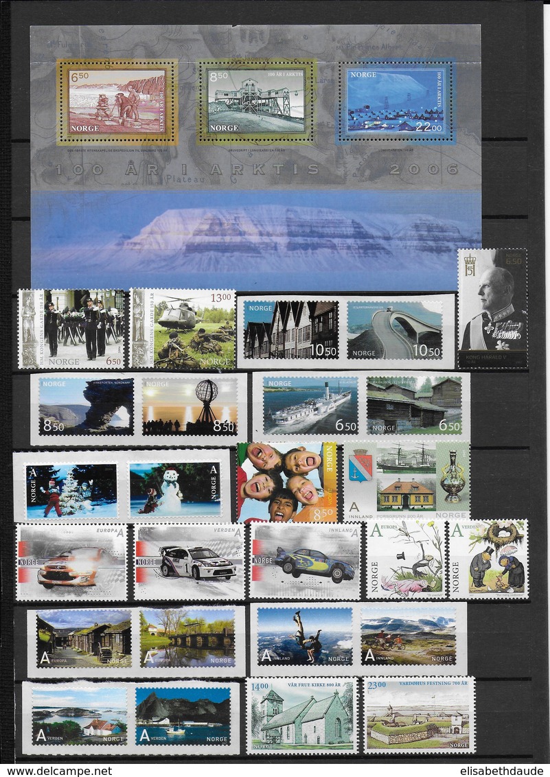 NORVEGE - COLLECTIONS ANNEES 2003/8  **/MNH - COTE YVERT = 526 EUR. - 5 SCANS - Sammlungen