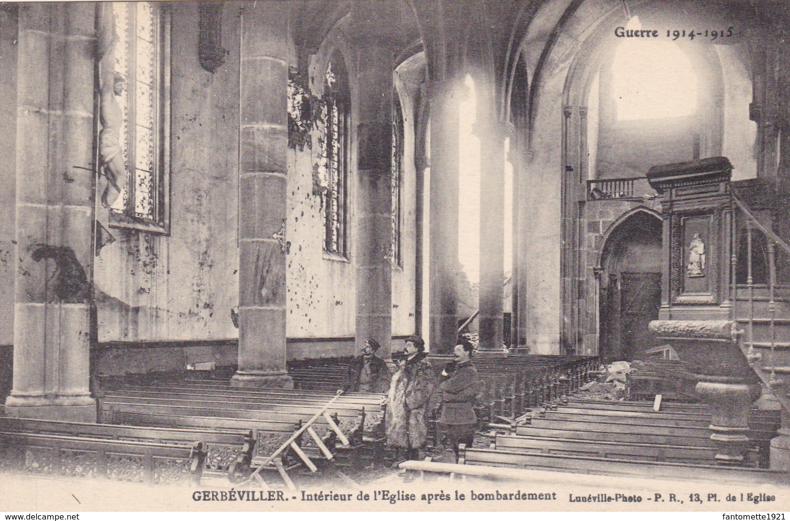 GERBEVILLER INTERIEUR DE L'EGLISE APRES LE BOMBARDEMENT /GUERRE DE 14 (dil407) - Guerre 1914-18