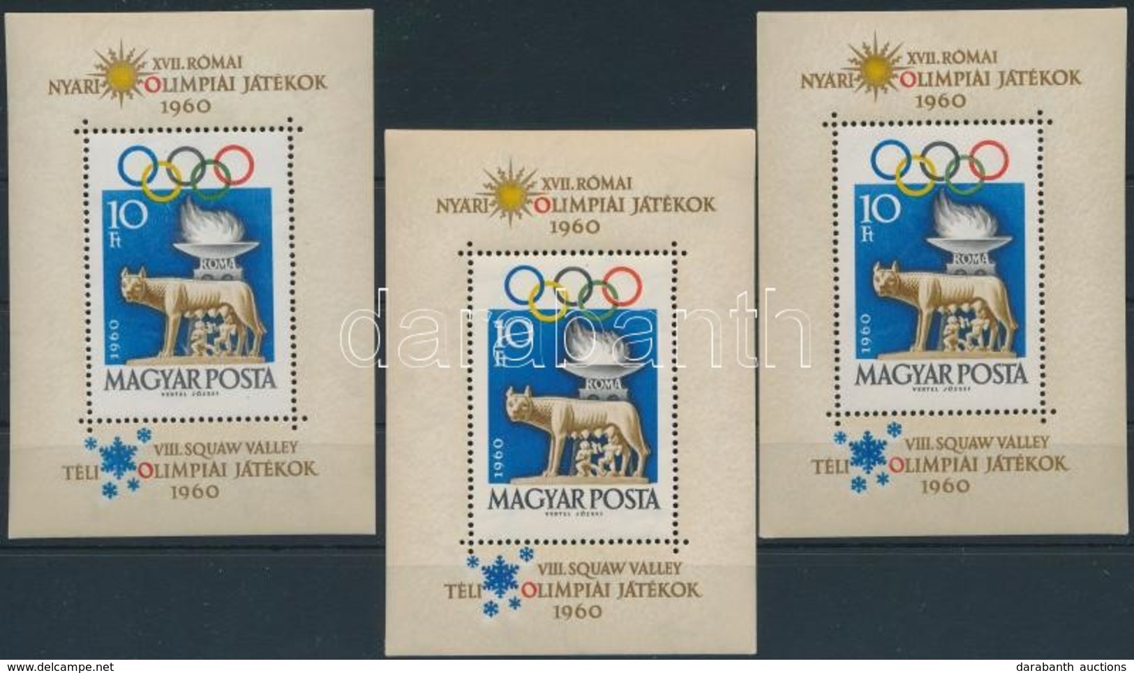 ** 1960 3 Db Római Olimpia Blokk (15.000) - Other & Unclassified