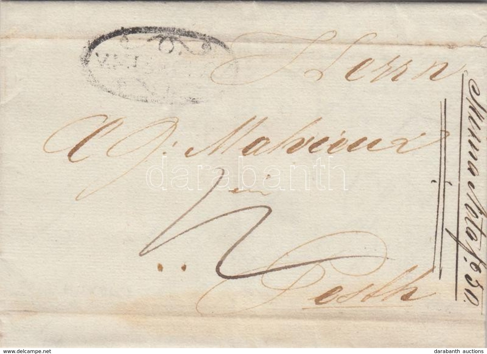 1840 Portós Levél / Cover With Postage Due 'V.MISKÓLCZ' - 'PESTH' - Altri & Non Classificati