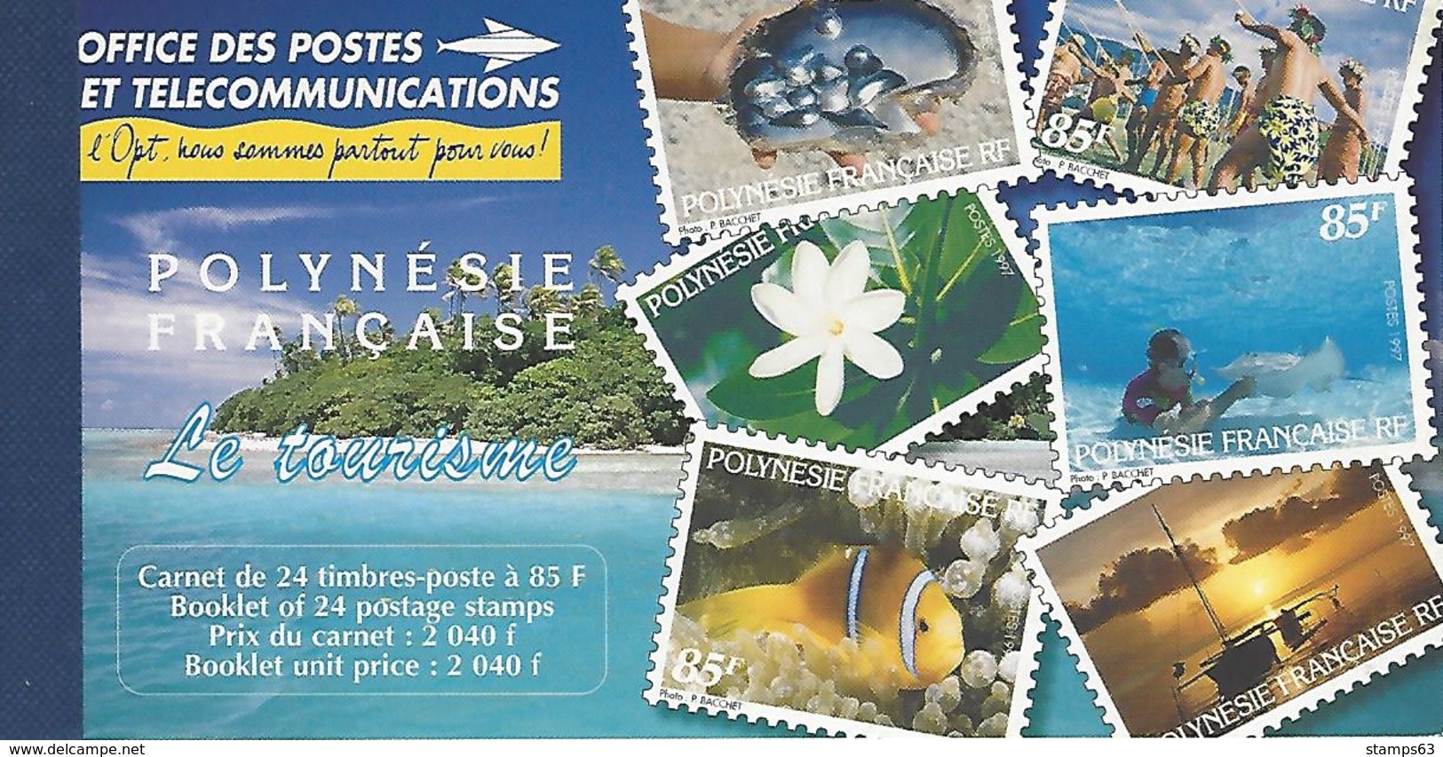 POLYNESIA, 1997, Booklet / Carnet 4   LE TOURISME, Prestige Booklet - Cuadernillos