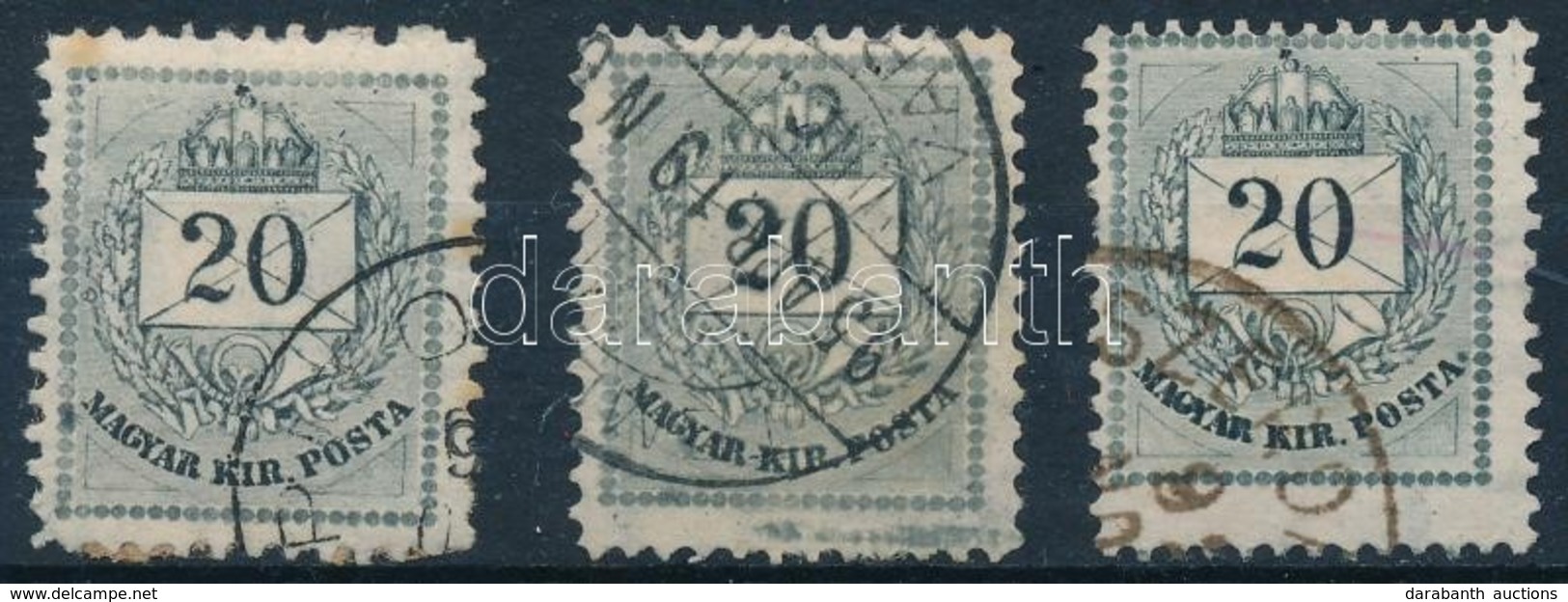 O 1881 3 Db 20kr Festékfoltokkal - Other & Unclassified