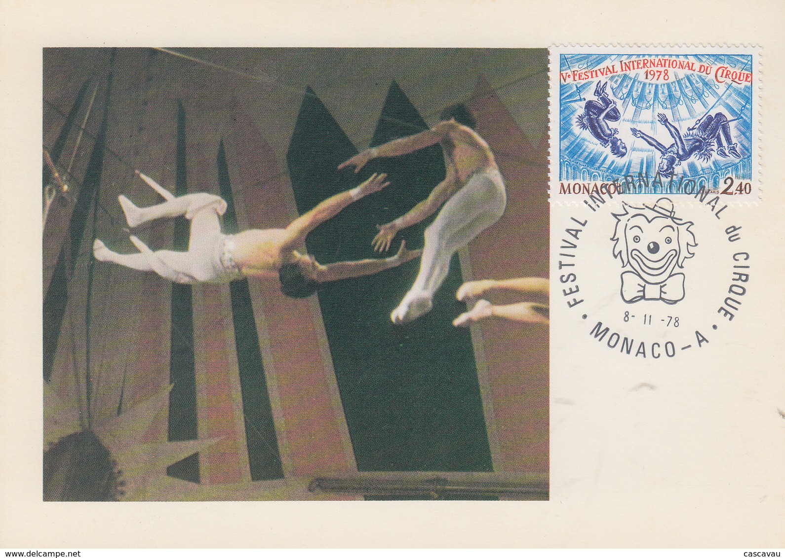Carte Maximum  1er Jour  MONACO  5éme   FESTIVAL  INTERNATIONAL  Du  CIRQUE    1978 - Zirkus