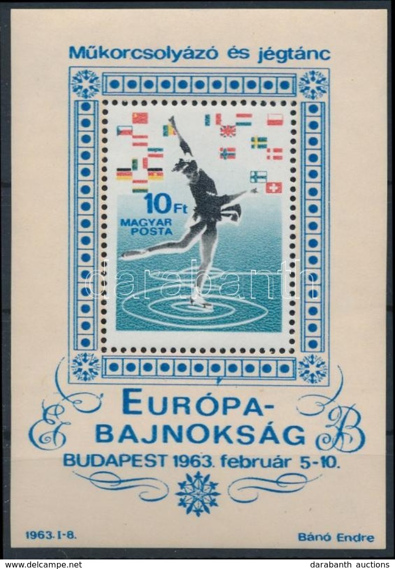 ** 1963 Műkorcsolya Blokk ,,nyílhegy' Lemezhibával (4.000) - Altri & Non Classificati