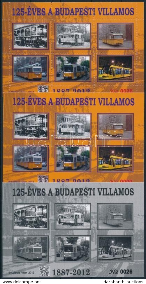 ** 2012 125 éves A Budapesti Villamos Emlékív Garnitúra - Otros & Sin Clasificación
