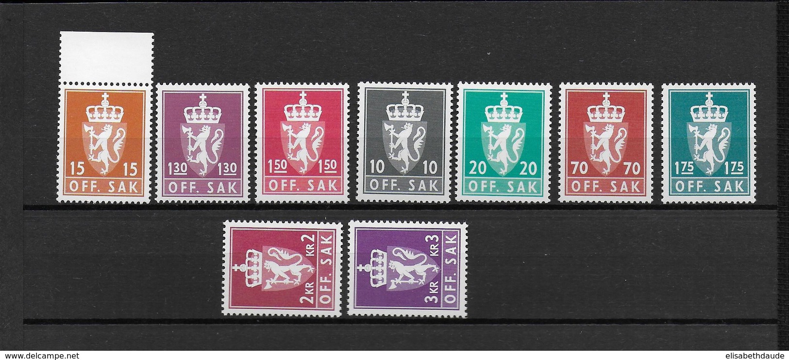 NORVEGE - COLLECTION SERVICE YT 67 (A/B) / 115 (SAUF 89A ET 103) **/MNH - COTE YVERT = 183 EUR. - 2 SCANS - Collections