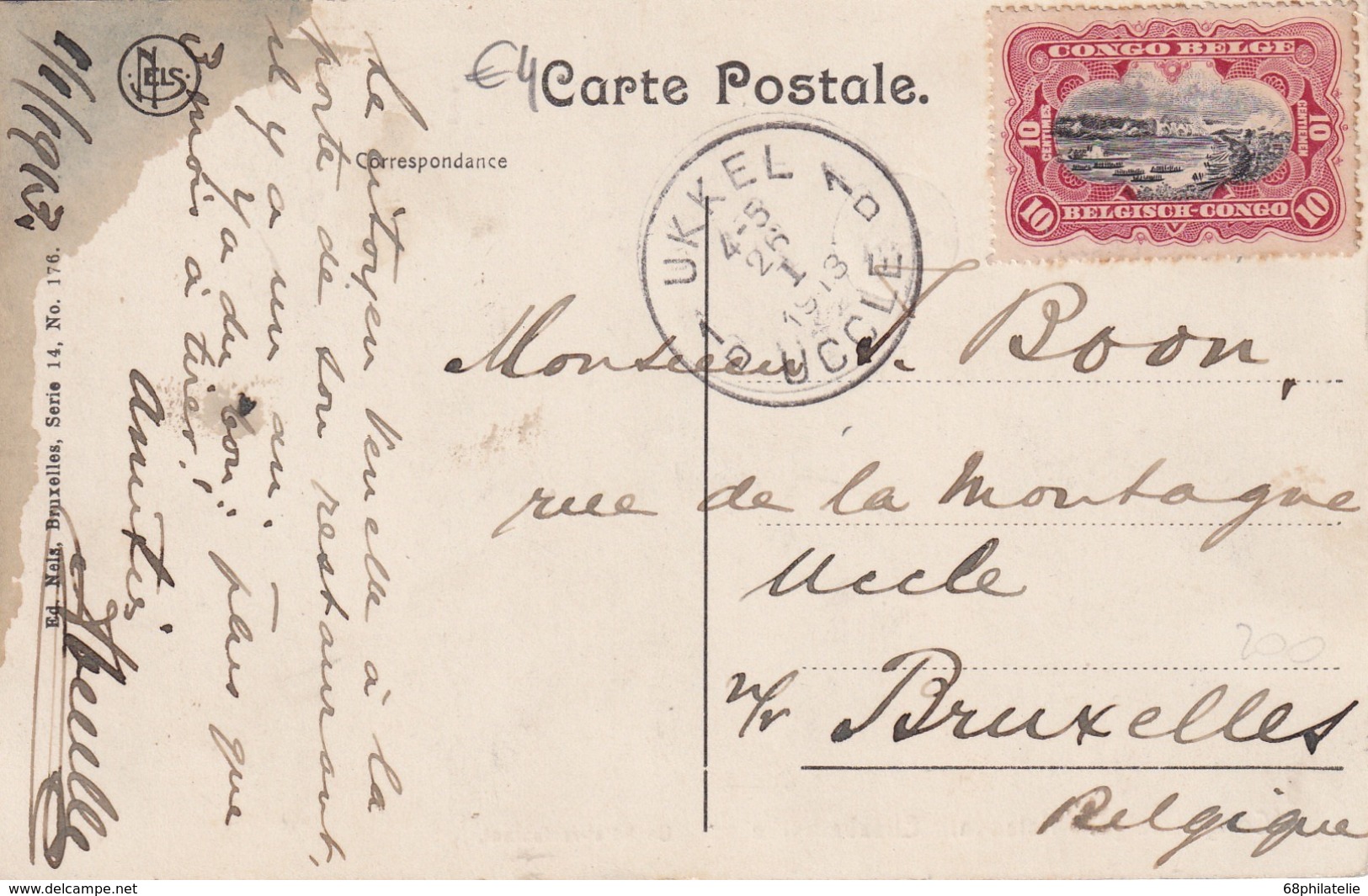 CONGO BELGE 1913 CARTE POSTALE - Lettres & Documents