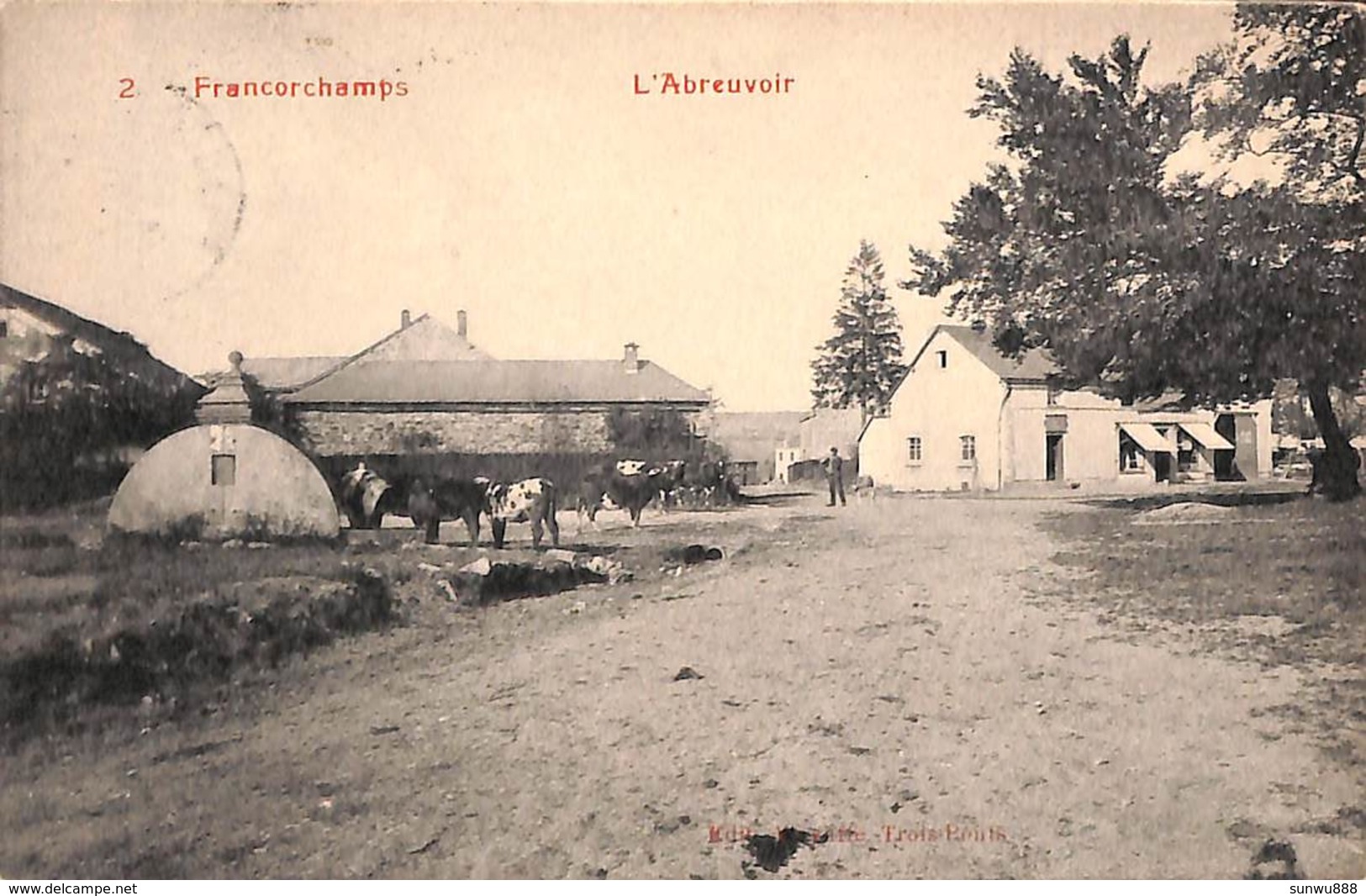 Francorchamps - L'Abreuvoir (animée, Edit Wayaffe, Café, 1905) - Stavelot